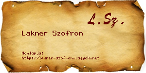 Lakner Szofron névjegykártya